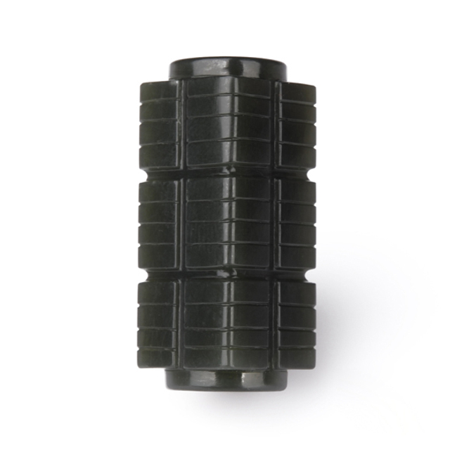 172玉琮勒子 材质：新疆和田玉籽料墨碧