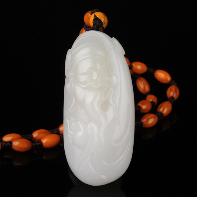 181弥勒 材质：新疆和田玉籽料白玉 (6)