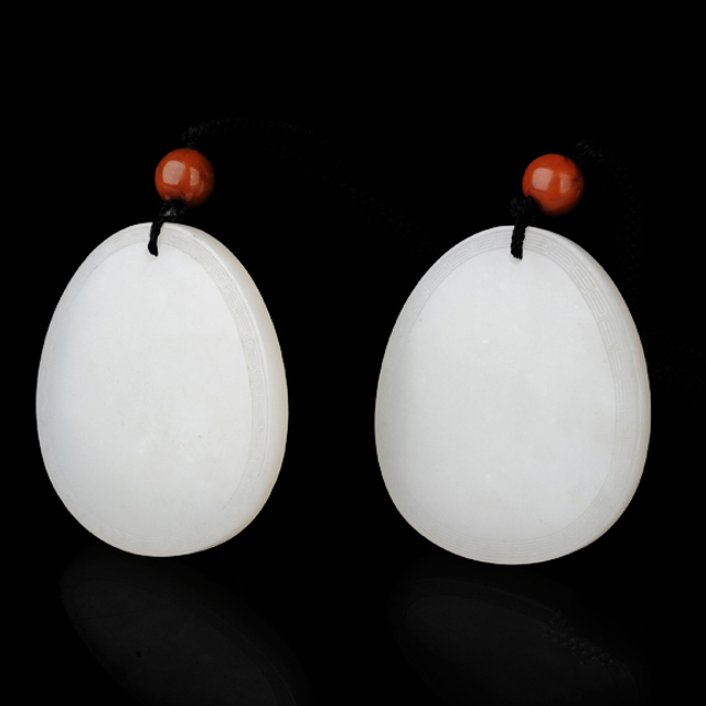 189平安无事牌　材质：新疆和田玉籽料白玉