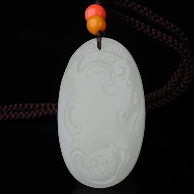 191龙跃凤鸣　材质：新疆和田玉籽料白玉