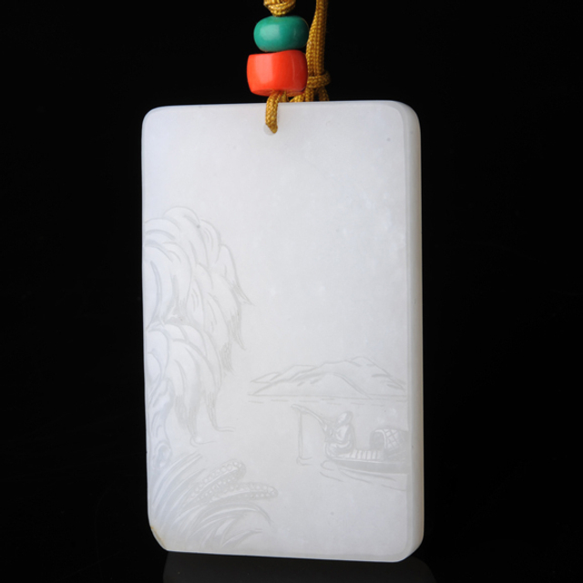 194秋韵 材质：新疆和田玉籽料白玉