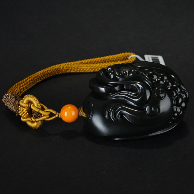 66金蟾把件 和田玉籽料墨碧ＲＭＢ40,000