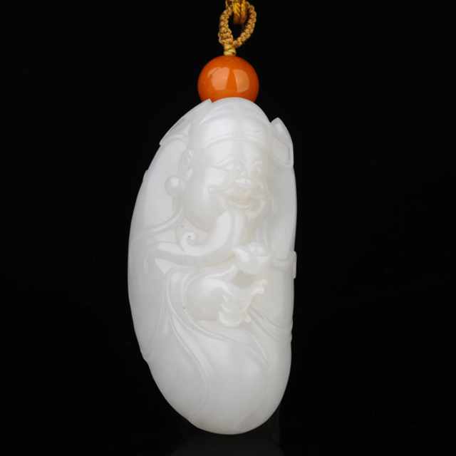 201　财神 新疆和田玉籽料白玉  RMB50,000