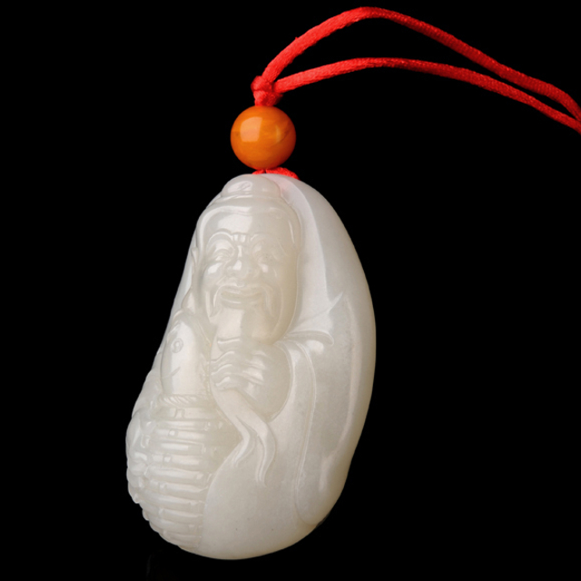 242渔翁 材质：新疆和田玉籽料白玉  无底价