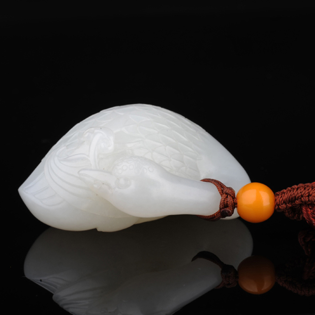 287鹅如意 新疆和田玉籽料白玉 RMB：20,000