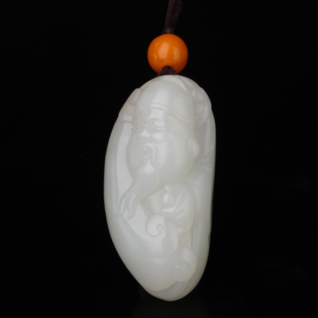 205 财神挂件 和田玉籽料白玉 RMB13,000