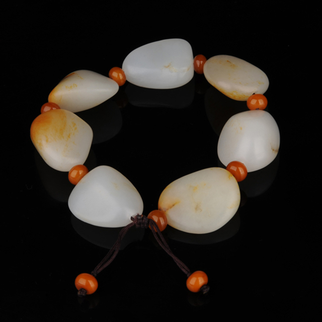 214手串 新疆和田玉籽料白玉  RMB：50,000