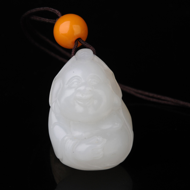 246弥勒挂件 和田玉籽料白玉 无底价
