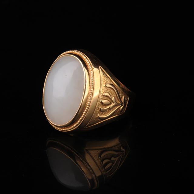 271 男士戒指 和田玉籽料白玉ＲＭＢ：8,000