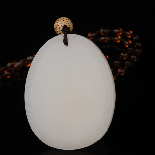 288 平安无事牌 和田玉籽料白玉ＲＭＢ：20,000