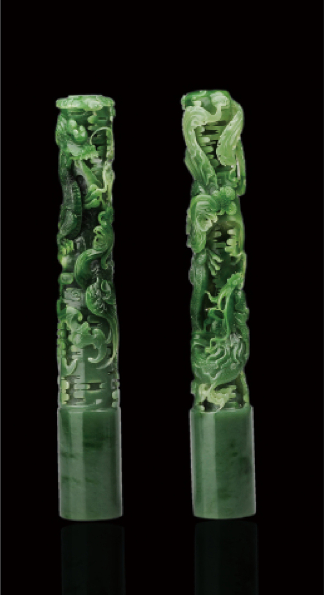 5130 碧玉龙凤柱