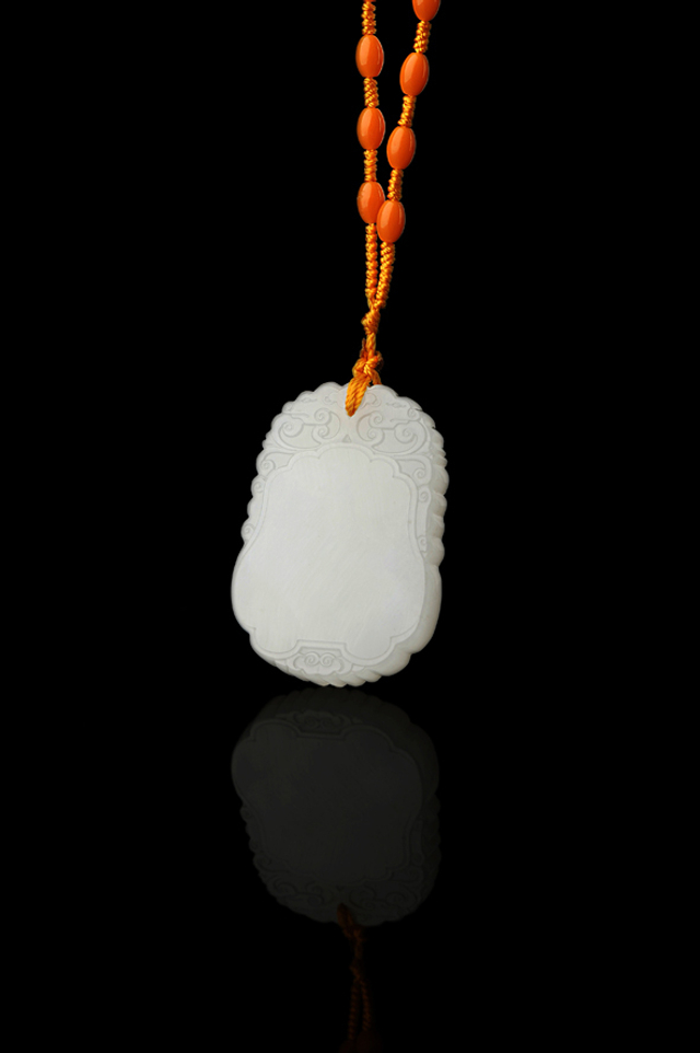 5164 和田白玉平安无事牌