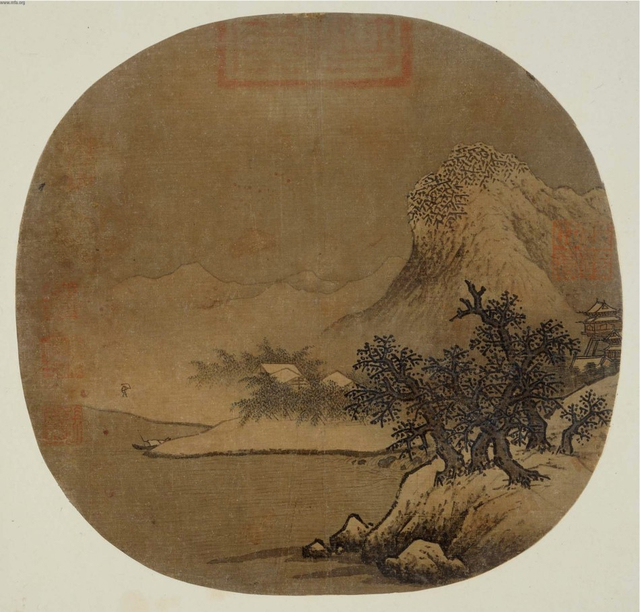 范宽  雪山萧寺图页  波士顿美术馆