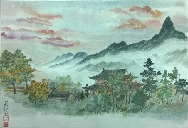 风景 纸本设色 41.5x61cm