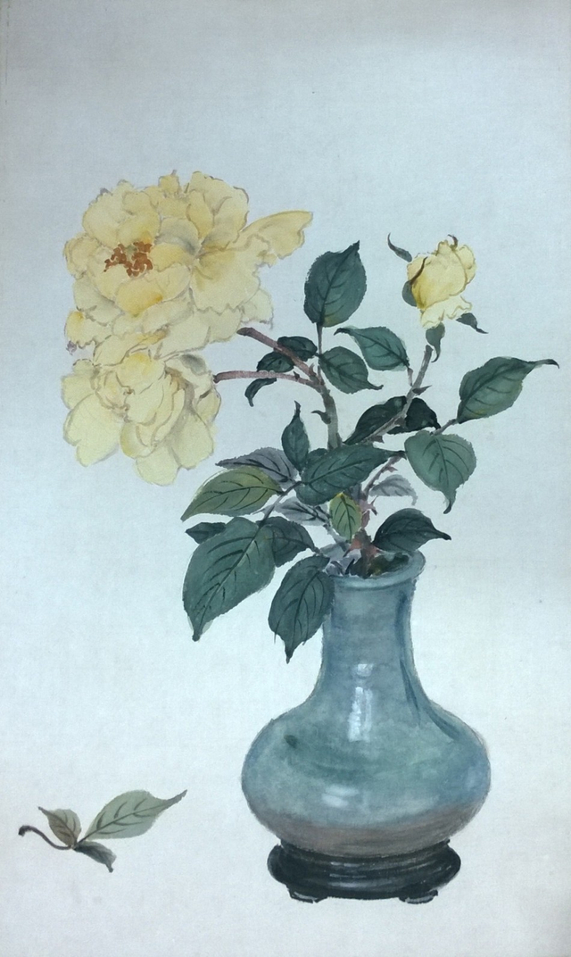 瓶花 纸本设色 54.5x33cm