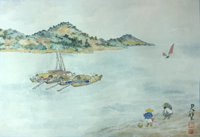 渔乐图 纸本设色 42.5x61.5cm