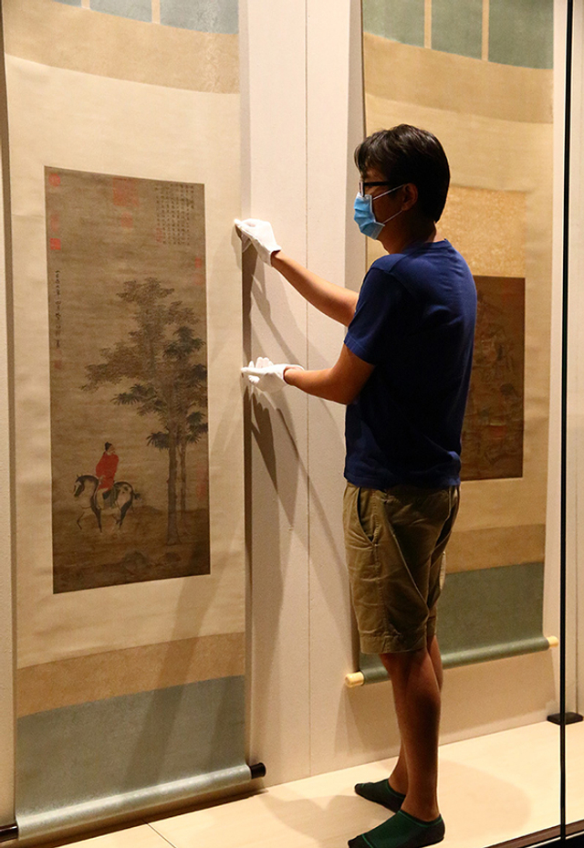 北京故宫博物院“石渠宝笈特展”布展现场