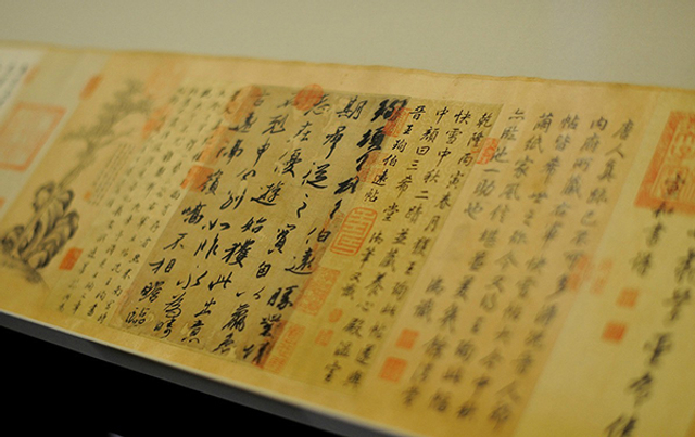 北京故宫博物院“石渠宝笈特展”布展现场