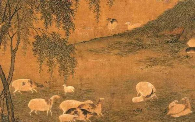 《春郊牧羊图》局部 佚名 明