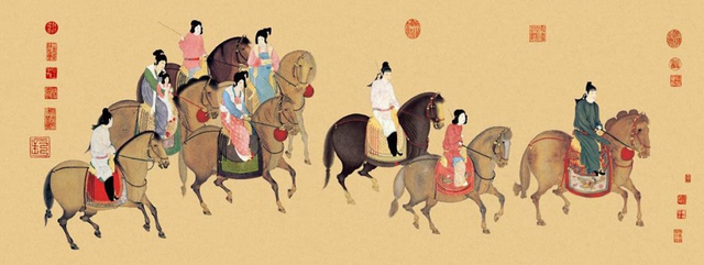 《虢国夫人游春图》 张萱 唐