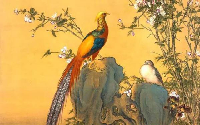 《锦春图》局部 郎世宁 清