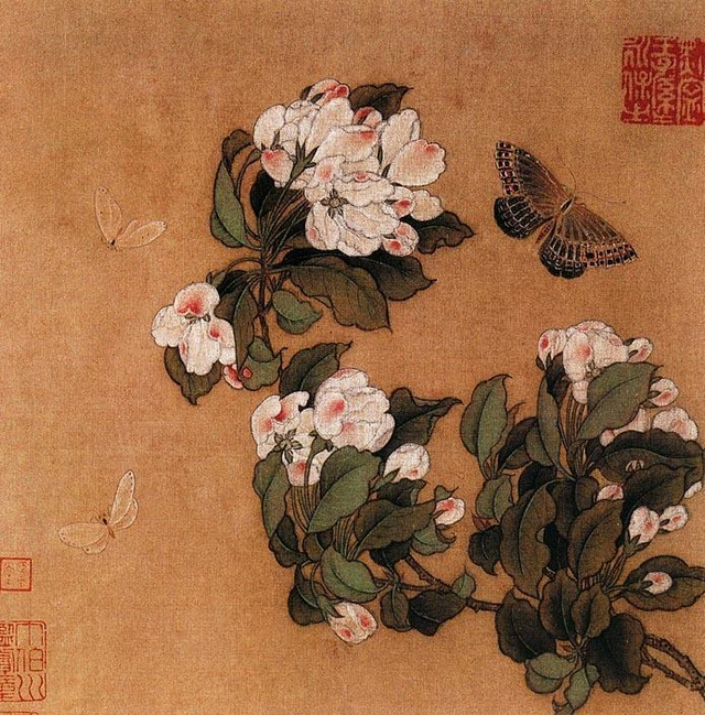 《海棠蛱蝶图》宋代