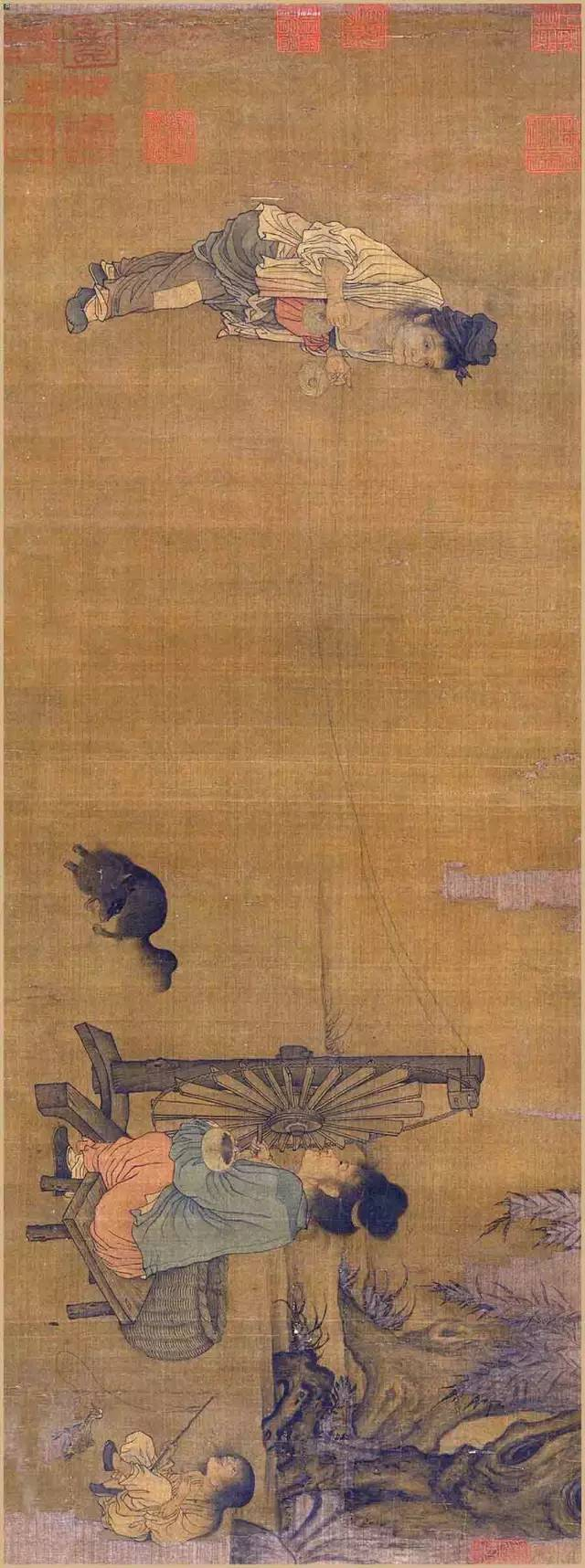 《纺车图》宋 王居正