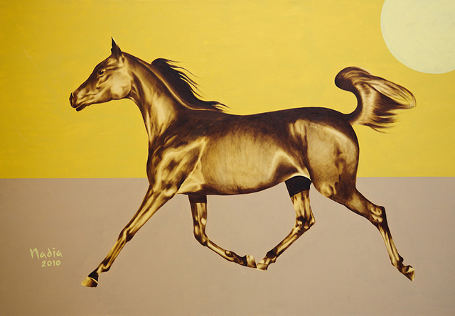 娜迪雅公主油画作品 金色骏马