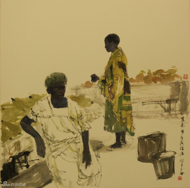 白羽平水墨画作品