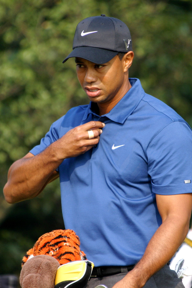 伍兹第三轮赛前准备