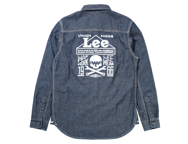 男士工装牛仔衬衫 背面