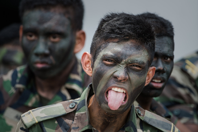 少年童子军赛前表演