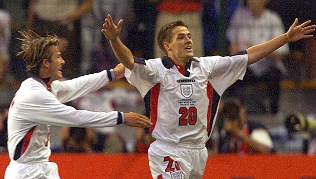 欧文的国家队生涯以一记惊世骇俗的进球开启