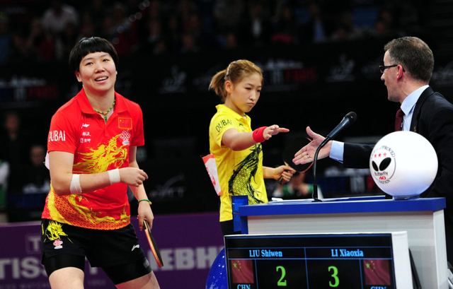 刘诗雯的表情很可爱