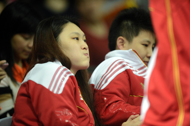 王一梅在场下观战