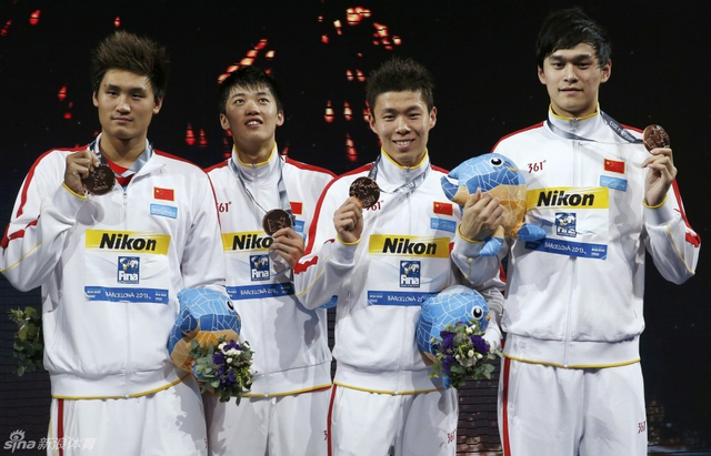 李昀琦、汪顺、郝运和孙杨