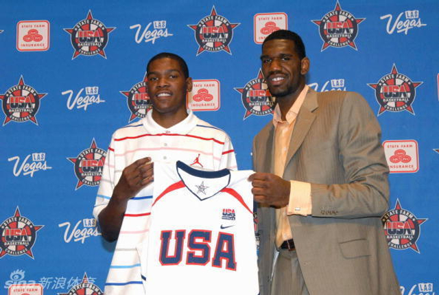 与杜兰特同时入选美国男篮