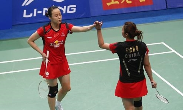 田卿赵芸蕾庆祝晋级