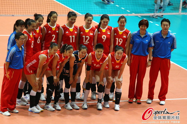 中国女排赛前合影