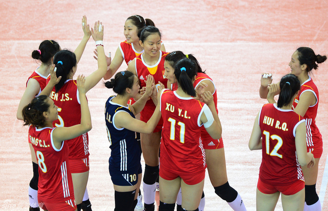 中国队庆祝胜利