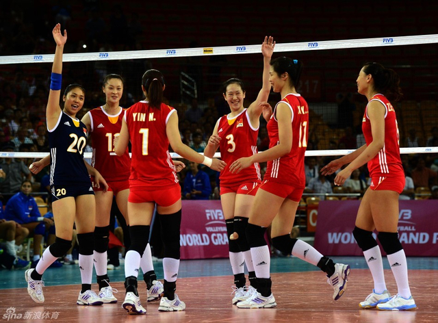 中国队庆祝得分