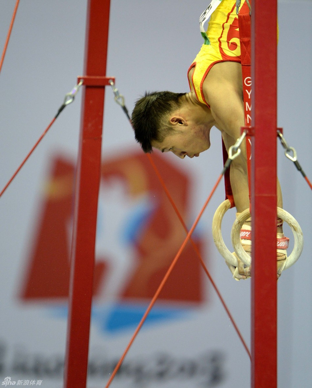 张成龙在吊环比赛中