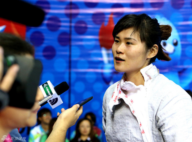 朱敏赛后接受采访