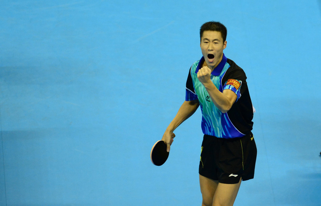 王励勤庆祝得分