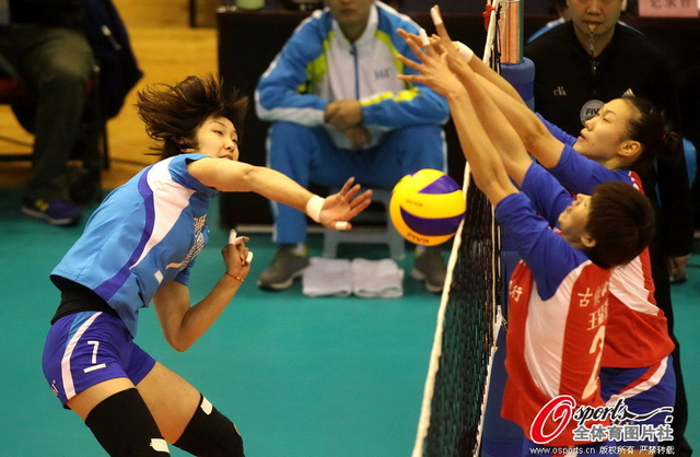 浙江队双人拦网