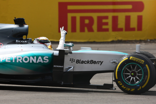 汉密尔顿庆祝夺冠