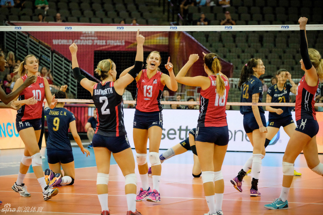 美国队庆祝得分