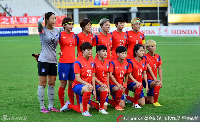 韩国女足先发11人