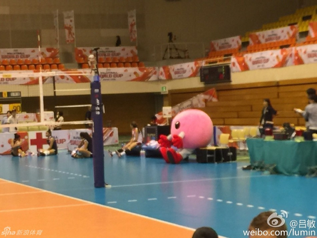 吉祥物坐着休息