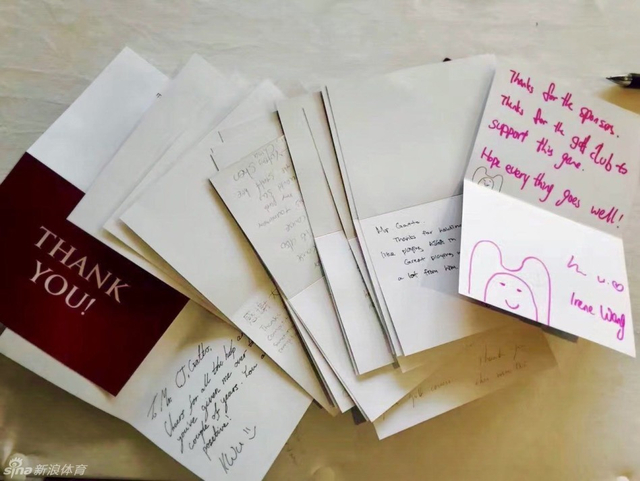参赛选手赛后手写的感恩卡